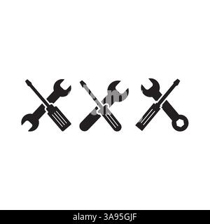 Screw driver icon flat vector illustration. Stock Vector