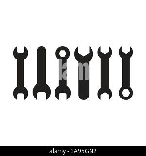 Screwdriver icon set. flat vector illustration. Stock Vector