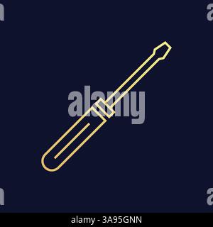 Screwdriver icon flat vector illustration. Stock Vector