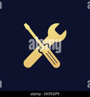 Screw driver icon flat vector illustration. Stock Vector