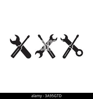 Screw driver icon flat vector illustration. Stock Vector