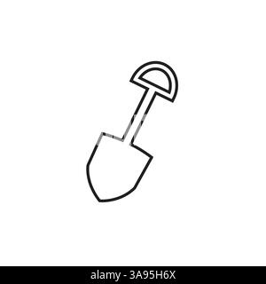 Shovel Icon. Gardening Vector Illustration. Flat style design isolated on white background. Stock Vector