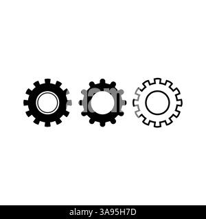 settings gear isolated flat vector icon. Stock Vector