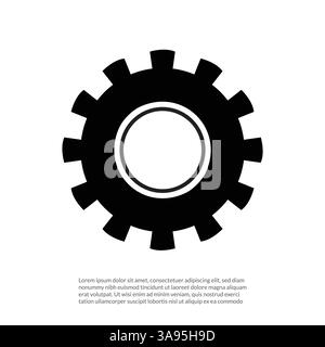 settings gear isolated flat vector icon. Stock Vector