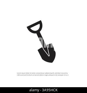 Shovel Icon. Gardening Vector Illustration. Flat style design isolated on white background. Stock Vector
