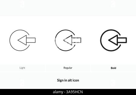 sign in alt icon. Light Regular And Bold style design isolated on white background Stock Vector