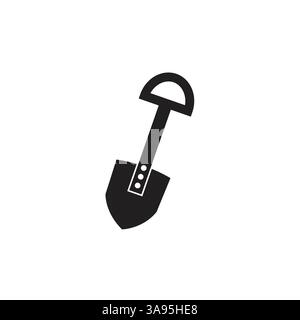 Shovel Icon. Gardening Vector Illustration. Flat style design isolated on white background. Stock Vector