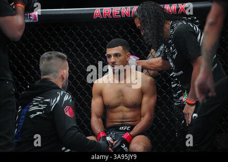 Mexico City, Mexico, United States. 29th Mar, 2025. MEXICO CITY, MEXICO - MARCH 29: Marquel Mederos and Austin Hubbard step into the octagon for a 3-round bout at UFC Fight Night - Moreno vs Erceg at Arena CDMX on March 29, 2025 in Mexico City, Mexico (Photo by Louis Grasse/PxImages) Credit: Px Images/Alamy Live News Stock Photo