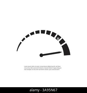 Speed, speedometer icon. Vector illustration, flat design. Stock Vector
