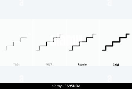 stairs icon. Thin, Light Regular And Bold style design isolated Stock Vector