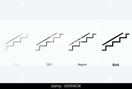 stairs up icon. Thin, Light Regular And Bold style design isolated Stock Vector