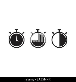 Stopwatch icon, logo. Chronometer, timer sign. Stopwatch icon isolated on white background. Stock Vector