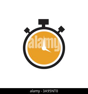 Flat Stopwatch icon Symbol Vector Illustration Stock Vector