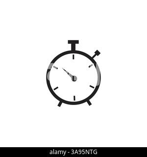 Stopwatch icon. with glyph style, in trendy flat style isolated on grey background. Stock Vector