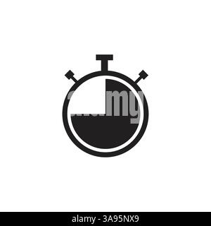 Stopwatch icon, logo. Chronometer, timer sign. Stopwatch icon isolated on white background. Stock Vector