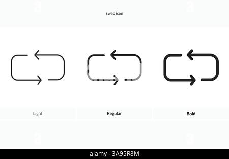 swap icon. Light Regular And Bold style design isolated on white background Stock Vector