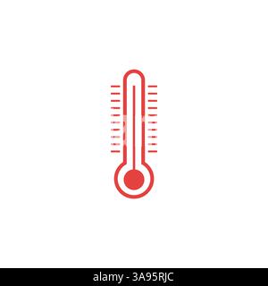 Temperature icon vector. line thermometer symbol. Stock Vector