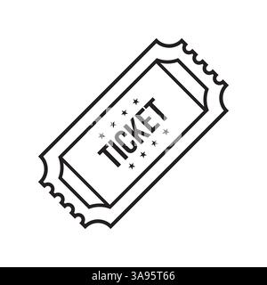 Flat Ticket icon symbol vector Illustration. Stock Vector