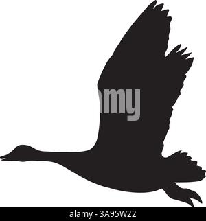 Flying Goose Silhouette Stock Vector