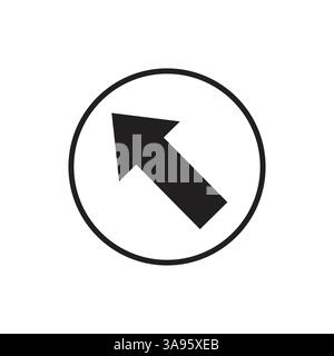 Up left arrow icon vector illustration in line style. Stock Vector