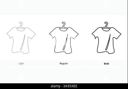 t-shirt icon, linear sign isolated on white background Stock Vector