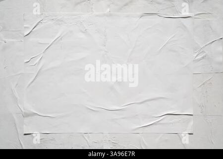White wheatpaste paper poster style texture background Stock Photo