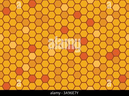 Honeycomb abstract cartoon pattern, Honey comb hexagonal colored pattern design Stock Vector