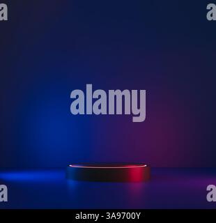 Blue Object Radiation Stage Podium Neon Glowing Blue ALien Sci Fi Futuristic Concrete ...