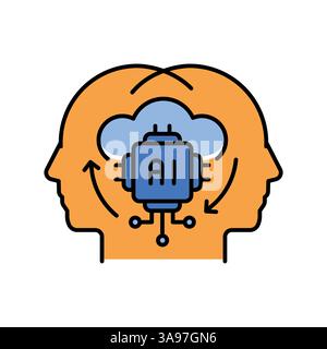digital twins line icon. Vector isolated element. Editable stroke. Stock Vector