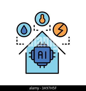smart home line icon. Vector isolated element. Editable stroke. Stock Vector