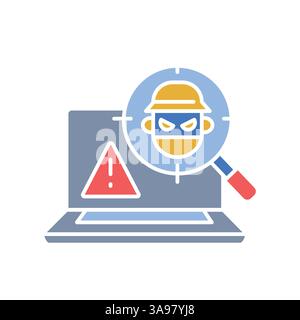 fraud detection line icon. Vector isolated element. Editable stroke. Stock Vector