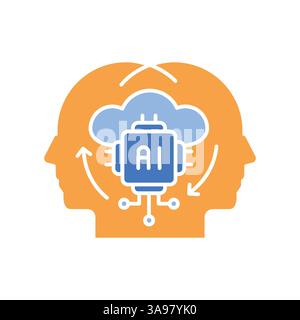 digital twins line icon. Vector isolated element. Editable stroke. Stock Vector