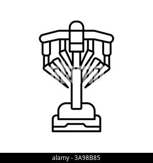 robot surgeon black line icon for digital and print projects.  Minimal clean icons for apps and websites. Modern simple icons for UI UX and branding Stock Vector