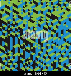 Abstract 3d geometrical background. Mosaic. Vector illustration. Stock Vector