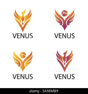 Venus Logo Variants | Unique Phoenix-Inspired Designs for Business Stock Vector