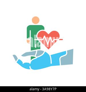 AI individual patient treatment black line icon for digital and print projects.  Minimal clean icons for apps and websites. Modern simple icons for UI Stock Vector