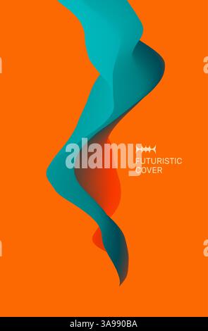 3d wavy background. Dynamic effect. Abstract vector illustration. Design template. Modern pattern. Stock Vector