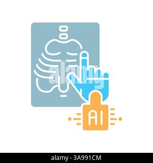 medical image analysis black line icon for digital and print projects. Minimal clean icons for apps and websites. Modern simple icons for UI UX and br Stock Vector