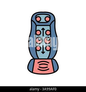 smart back massager black line icon for digital and print projects.  Minimal clean icons for apps and websites. Modern simple icons for UI UX and bran Stock Vector