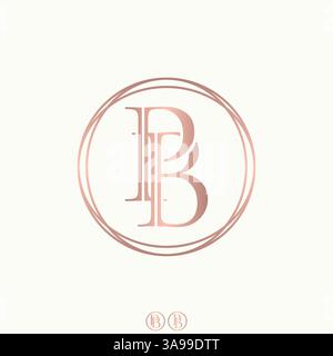 Logo design graphic concept creative premium vector stock image top sell initial PB or BP serif font cut line elegant art monogram typography branding Stock Vector