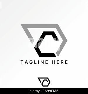 Logo design graphic concept creative premium vector stock image top sell initial CD or DC italic font fast run connect line monogram brand sport tech Stock Vector