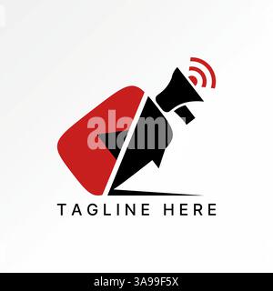 Logo design graphic concept creative premium vector stock image top sell chat play megaphone speaker signal talk alarm to media network service social Stock Vector