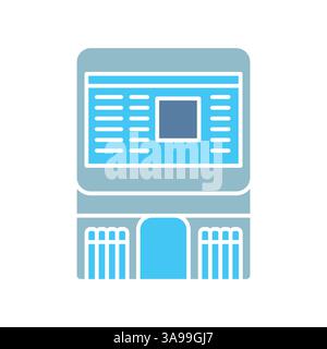 blood test device black line icon for digital and print projects.  Minimal clean icons for apps and websites. Modern simple icons for UI UX and brandi Stock Vector