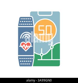 fitness tracker black line icon for digital and print projects.  Minimal clean icons for apps and websites. Modern simple icons for UI UX and branding Stock Vector
