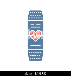 smart heart rate monitor black line icon for digital and print projects.  Minimal clean icons for apps and websites. Modern simple icons for UI UX and Stock Vector