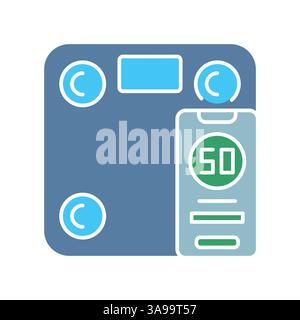 smart scales black line icon for digital and print projects.  Minimal clean icons for apps and websites. Modern simple icons for UI UX and branding Stock Vector