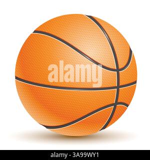 Realistic Vector Basketball Isolated on White Stock Vector