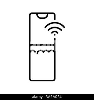 Smart soap dispensers black line icon for digital and print projects.  Minimal clean icons for apps and websites. Modern simple icons for UI UX and br Stock Vector