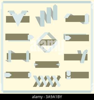 Set of vector retro ribbons, banners and labels. Elements for design Stock Vector