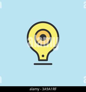 Video baby monitor icon, video surveillance made flat color style, sign linear camera for use logo and other design Stock Vector